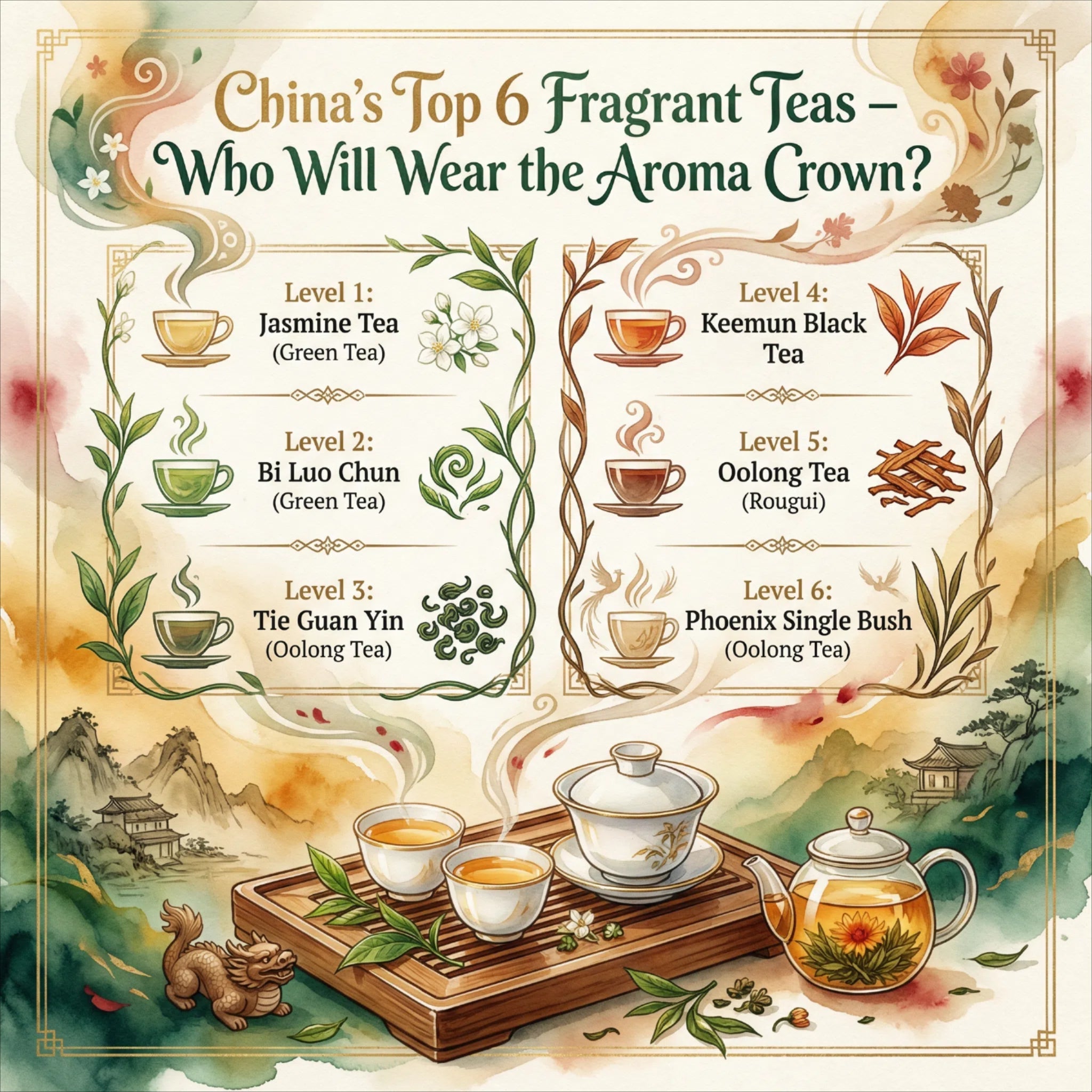 China’s Top 6 Fragrant Teas – Who Will Wear the Aroma Crown?