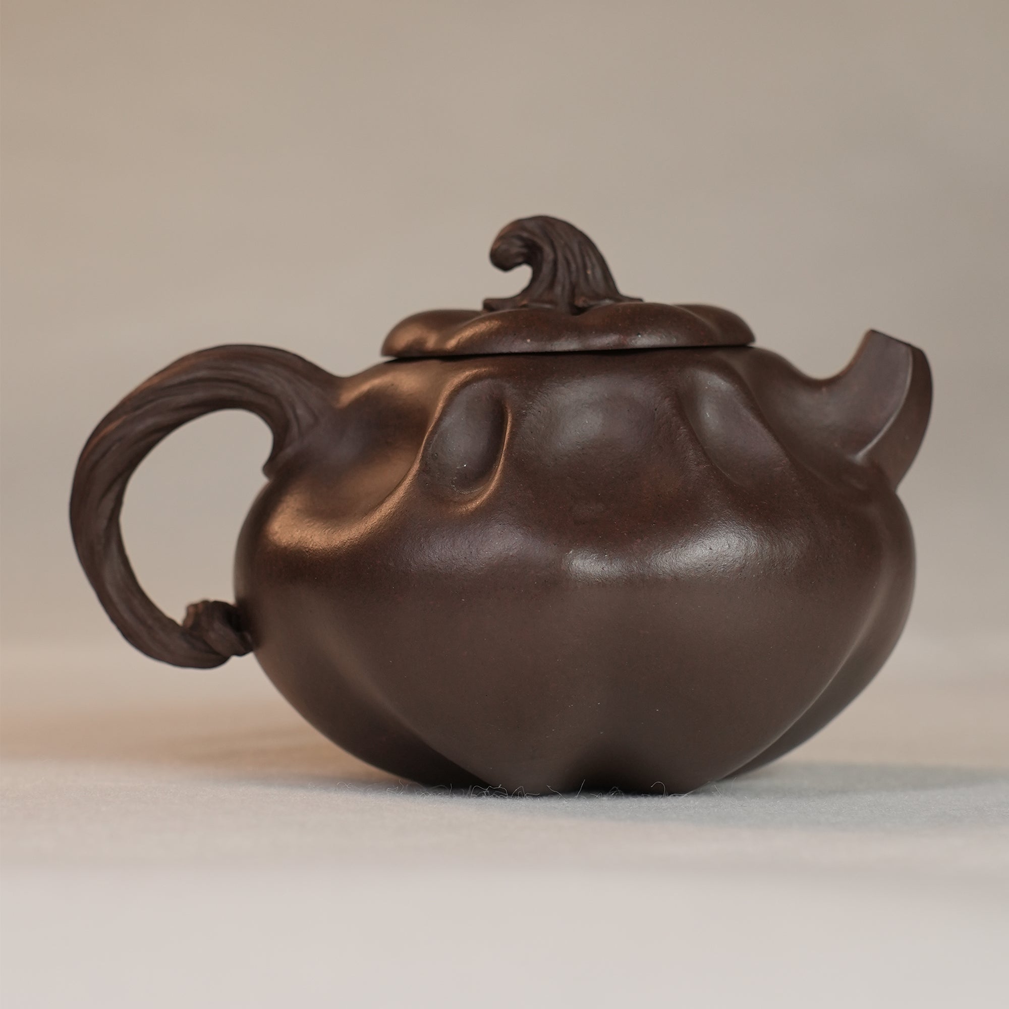 Huanglongshan Raw Zisha Cinnabar Clay Pumpkin Teapot 240cc Yixing Teapot