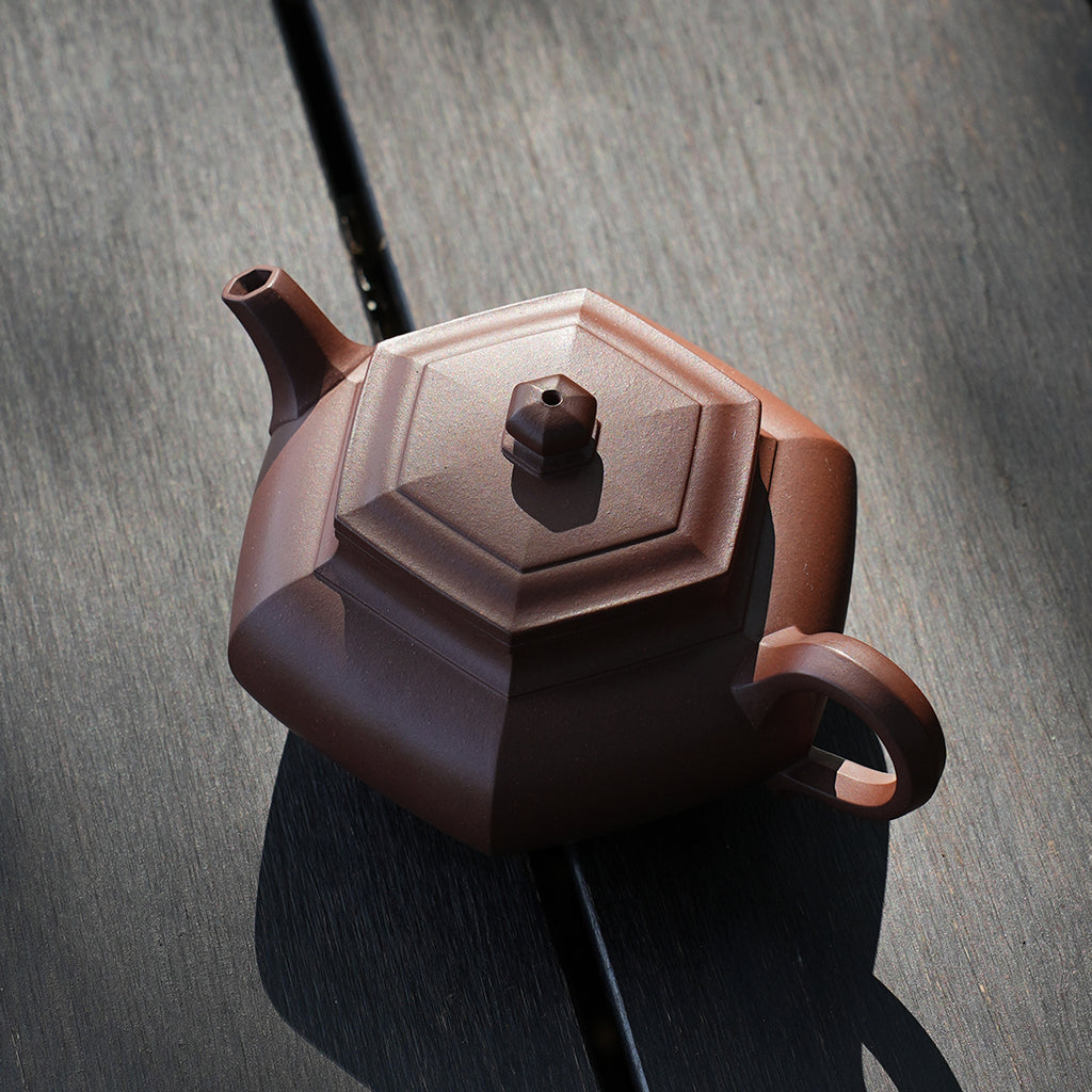 Cinnabar Clay Zhou Dabin Liufang Teapot 250cc Yixing Teapot