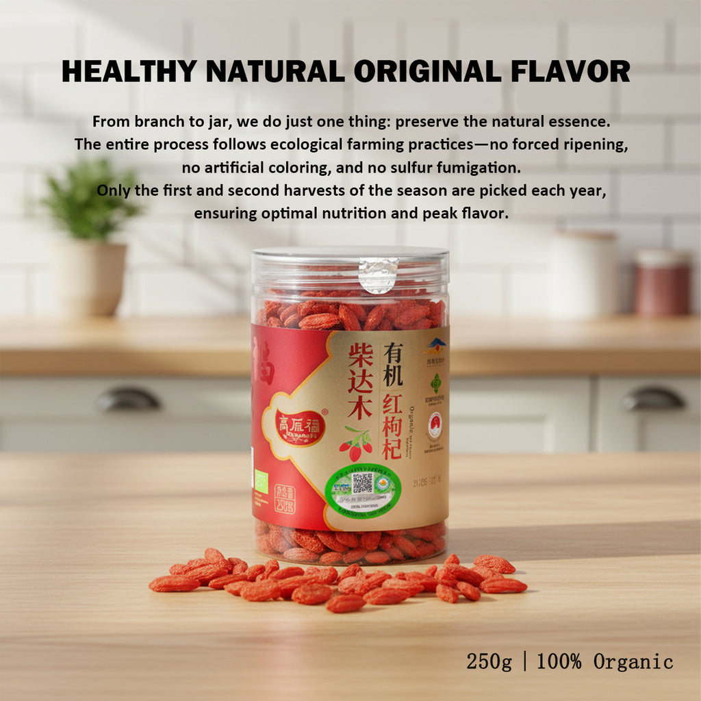 Gaoyuanfu Qaidam Chinese EU organic certified red wolfberry 250g