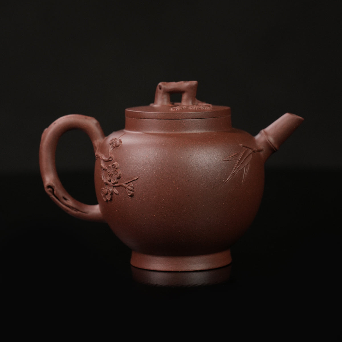 Cinnabar Clay Three Friends of Winter Teapot 160cc Yixing Teapot