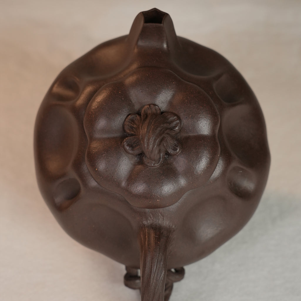 Huanglongshan Raw Zisha Cinnabar Clay Pumpkin Teapot 240cc Yixing Teapot