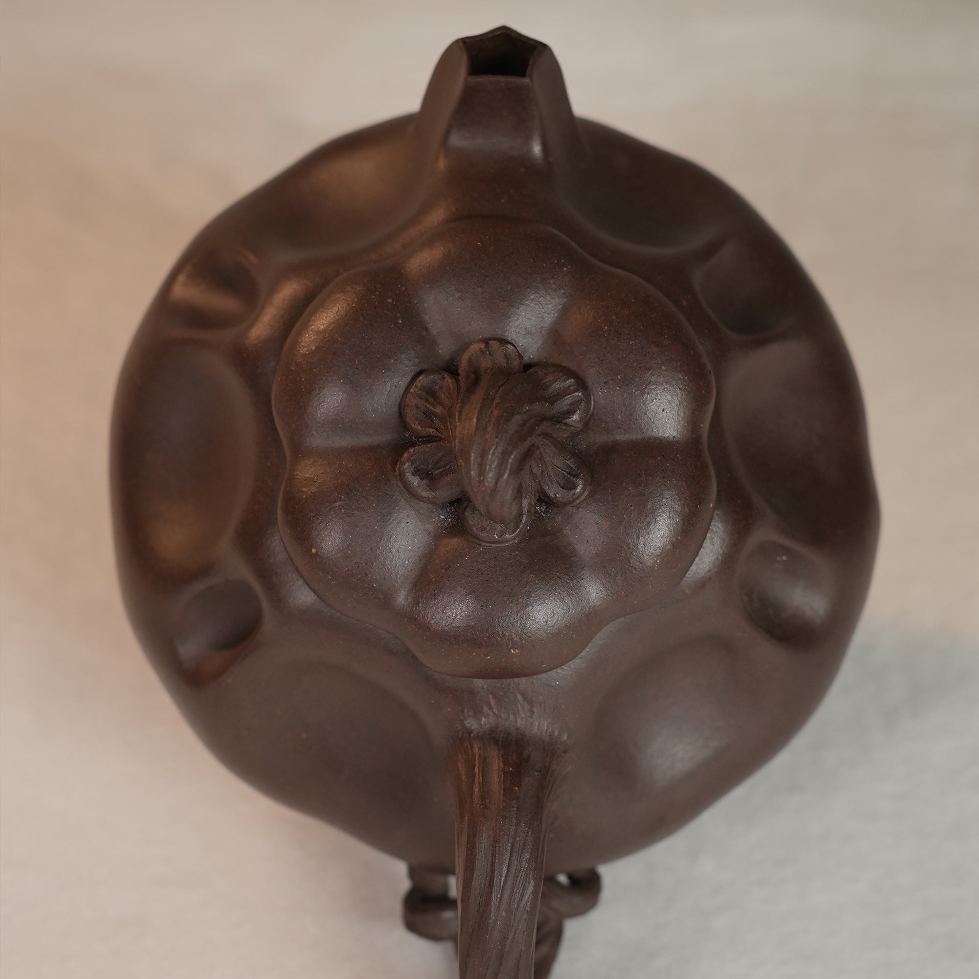Huanglongshan Raw Zisha Cinnabar Clay Pumpkin Teapot 240cc Yixing Teapot