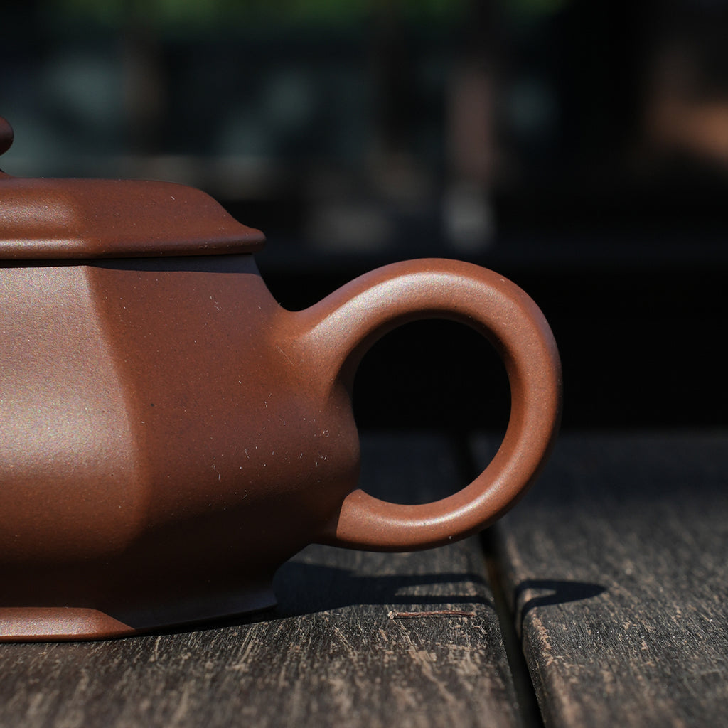 Cinnabar Clay Liufang Minglu Teapot 180cc Yixing Teapot
