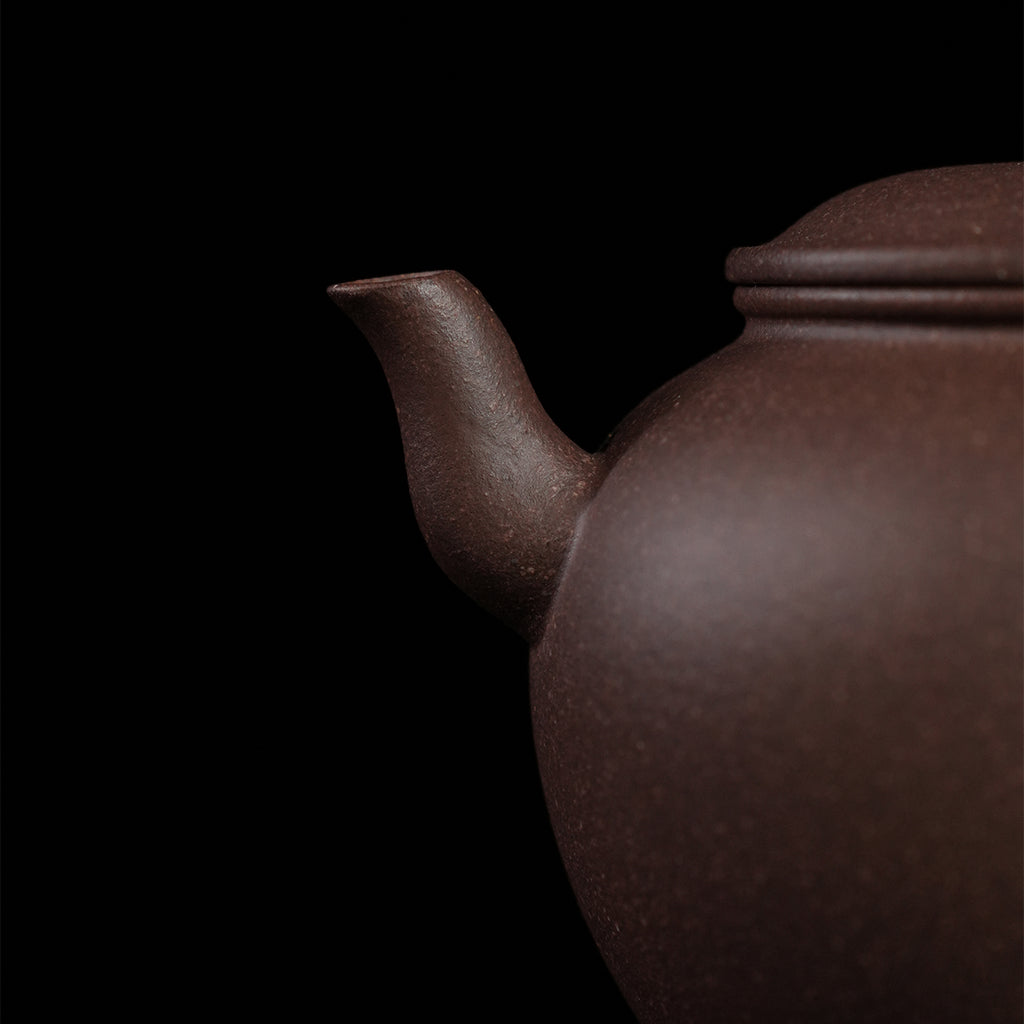 Qinghui Cinnabar Clay Wengxing Small Round Teapot 120cc Yixing Teapot