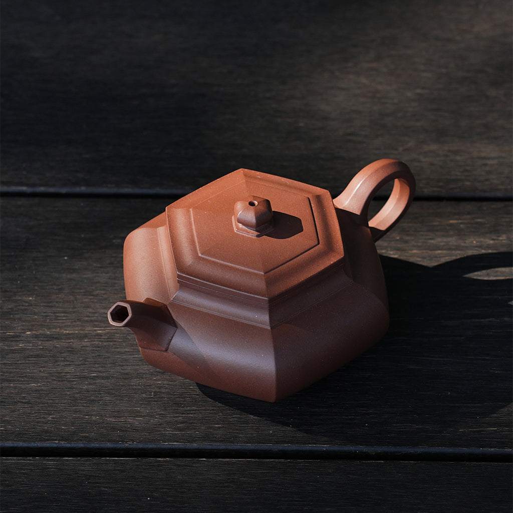 Cinnabar Clay Zhou Dabin Liufang Teapot 250cc Yixing Teapot