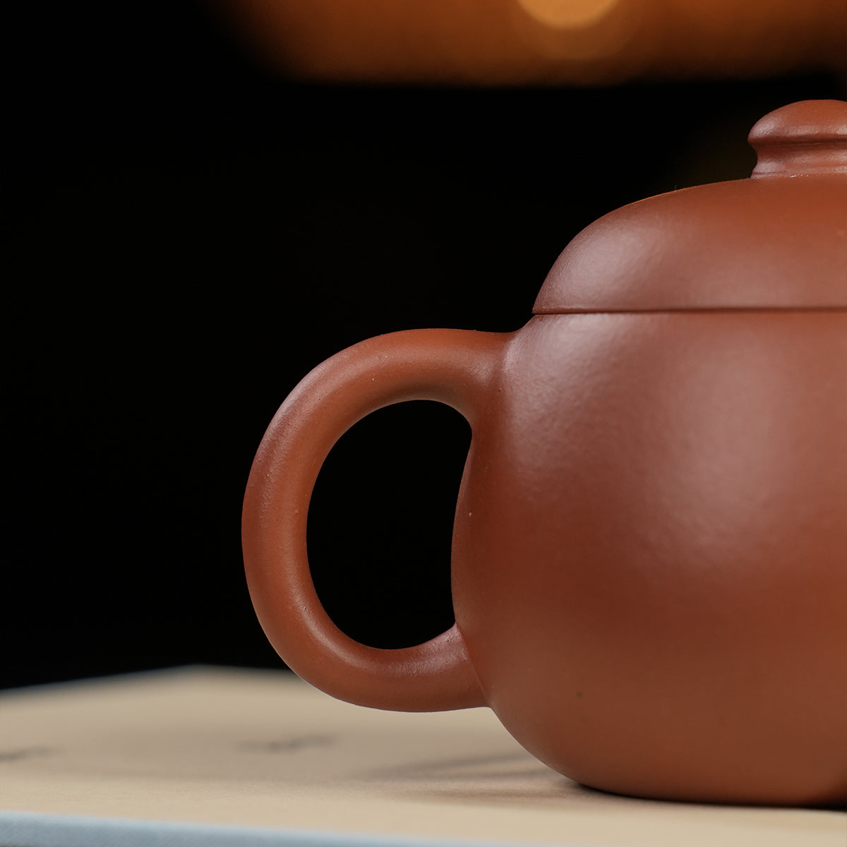 Cinnabar Clay Wide-Mouth Wendan 120cc Yixing Teapot