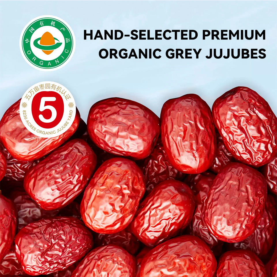 Tianbian Xiawan Super Organic Grey Jujube Xinjiang Red Jujube Big Jujube Nourishing Qi, Nourishing Blood, Strengthening Spleen, Nourishing Stomach, Boiling Congee, Soaking In Water, Food Materials,125g * 4 Bags