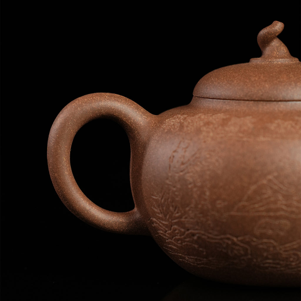 Laoduan Aged Duan Cinnabar Clay Qiegua Teapot 130cc Yixing Teapot
