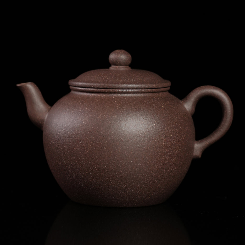 Qinghui Cinnabar Clay Wengxing Small Round Teapot 120cc Yixing Teapot