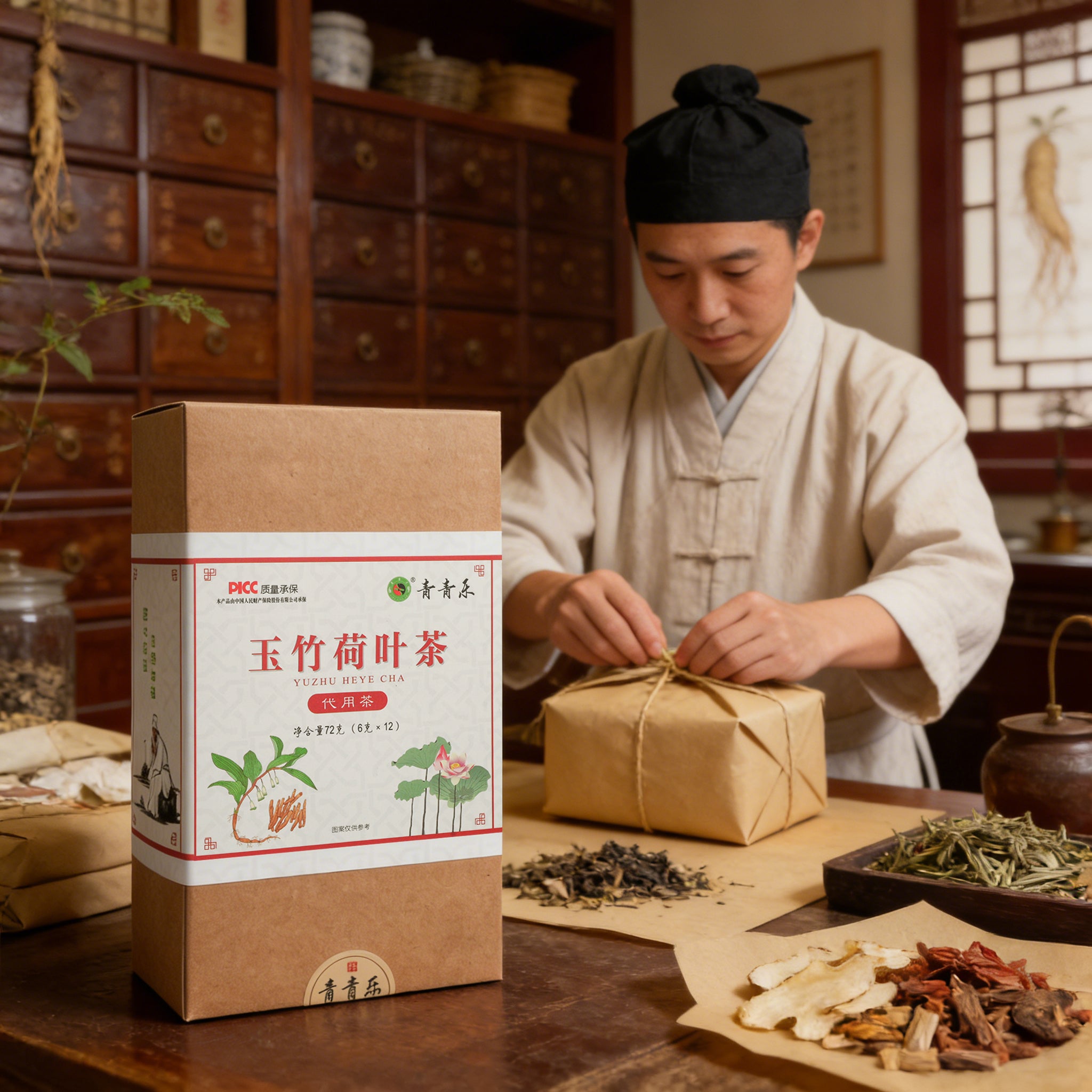 Qingqingle Solomon's Seal & Lotus Leaf Herbal tea bag for gout treatment and throat nourishment