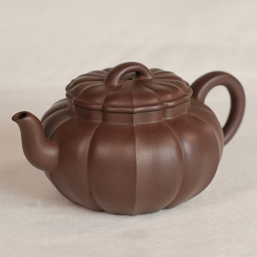 Zisha Clay Tuanling Ribbed Teapot 190cc Yixing Teapot