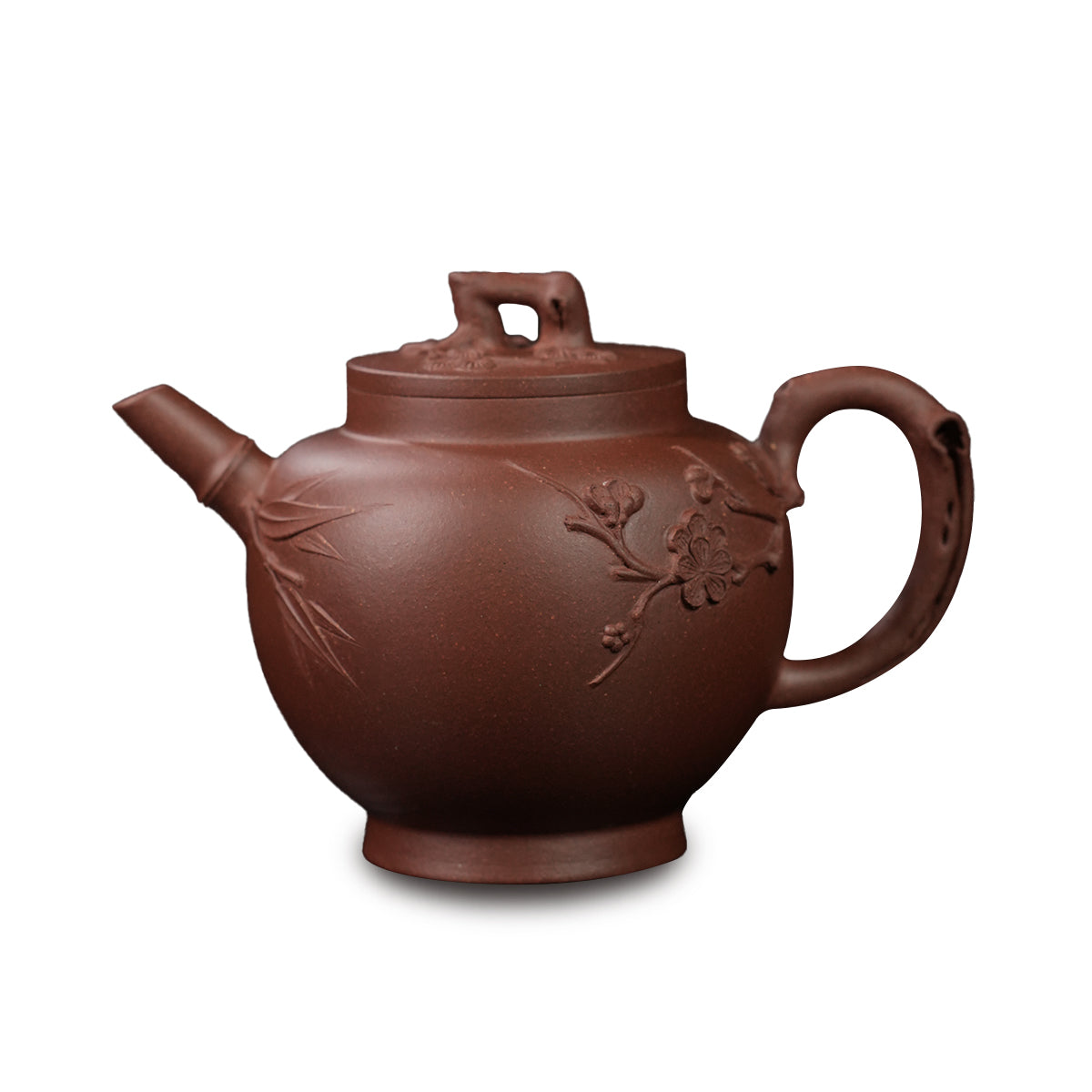 Cinnabar Clay Three Friends of Winter Teapot 160cc Yixing Teapot
