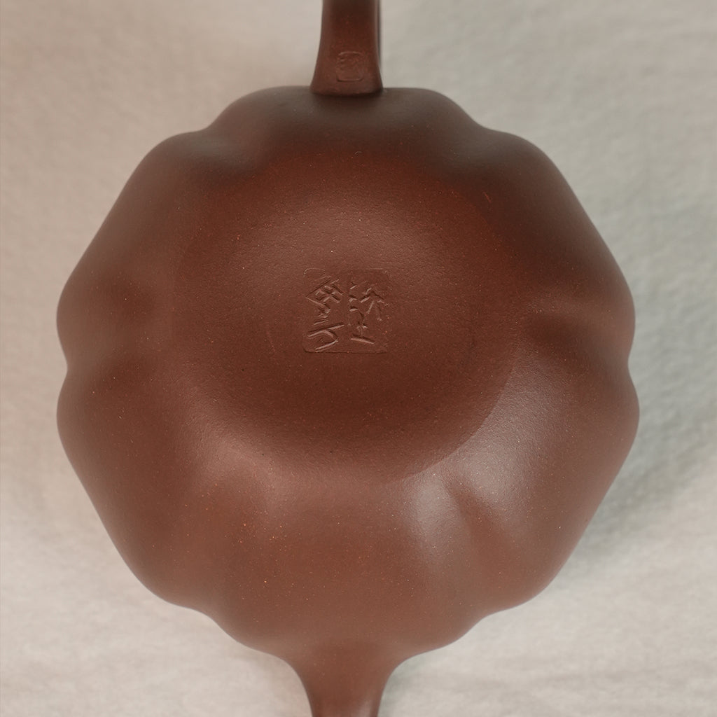Zisha Cinnabar Clay  Pumpkin Teapot 280cc Yixing Teapot