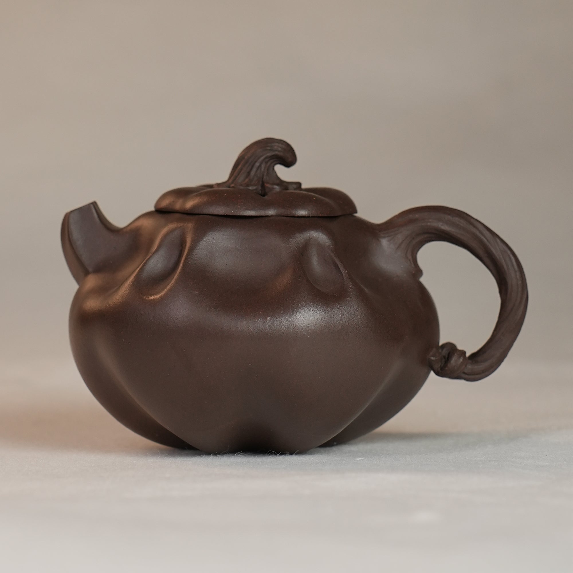 Huanglongshan Raw Zisha Cinnabar Clay Pumpkin Teapot 240cc Yixing Teapot