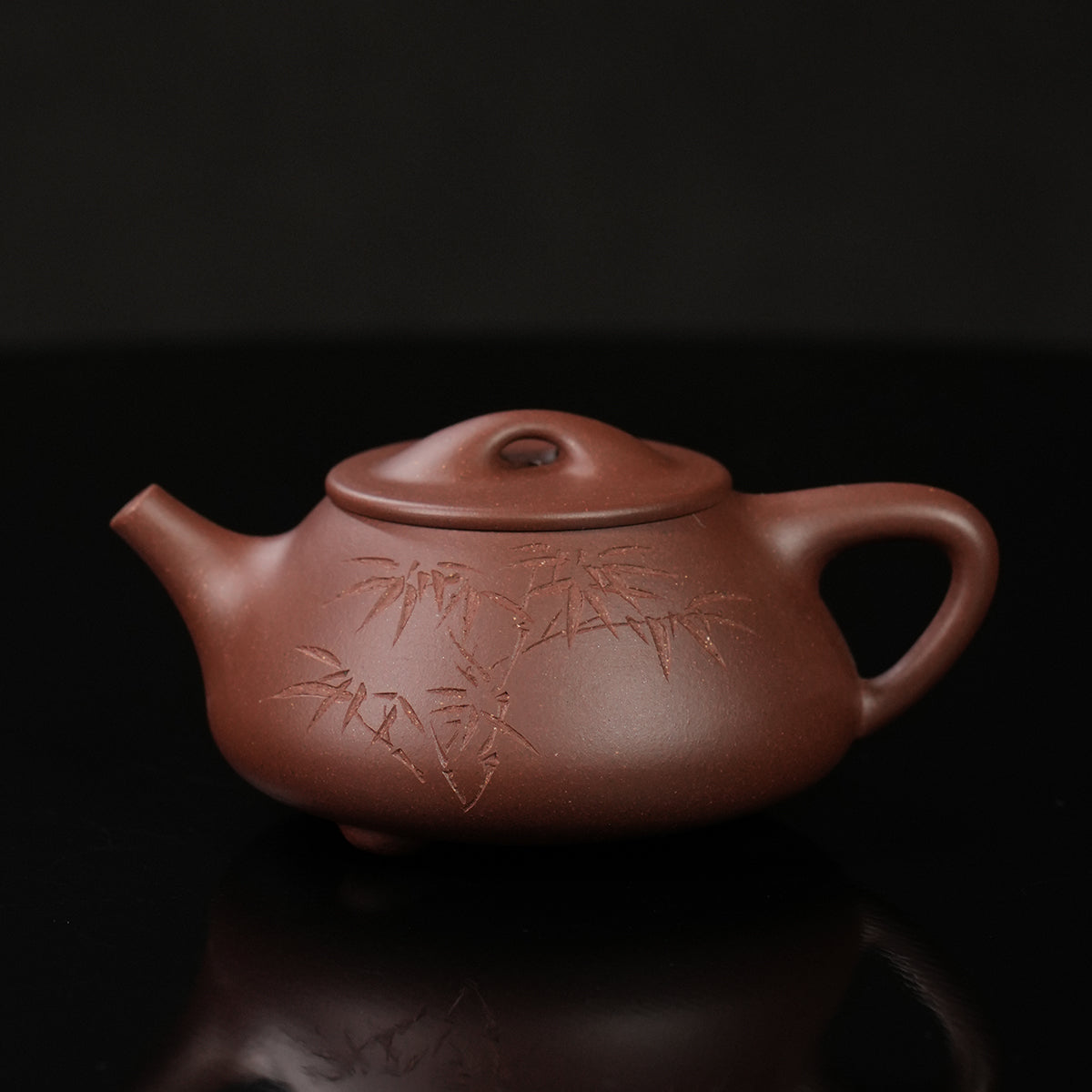 Cinnabar Clay Jingzhou Stone-Brush Teapot 160cc Yixing Teapot