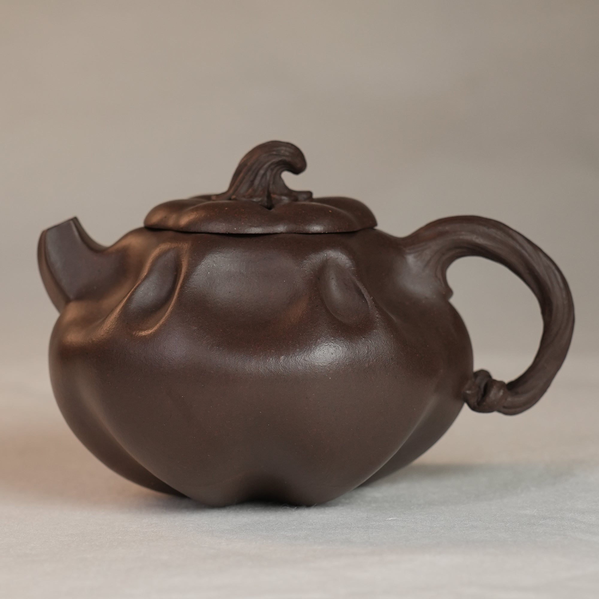 Huanglongshan Raw Zisha Cinnabar Clay Pumpkin Teapot 240cc Yixing Teapot