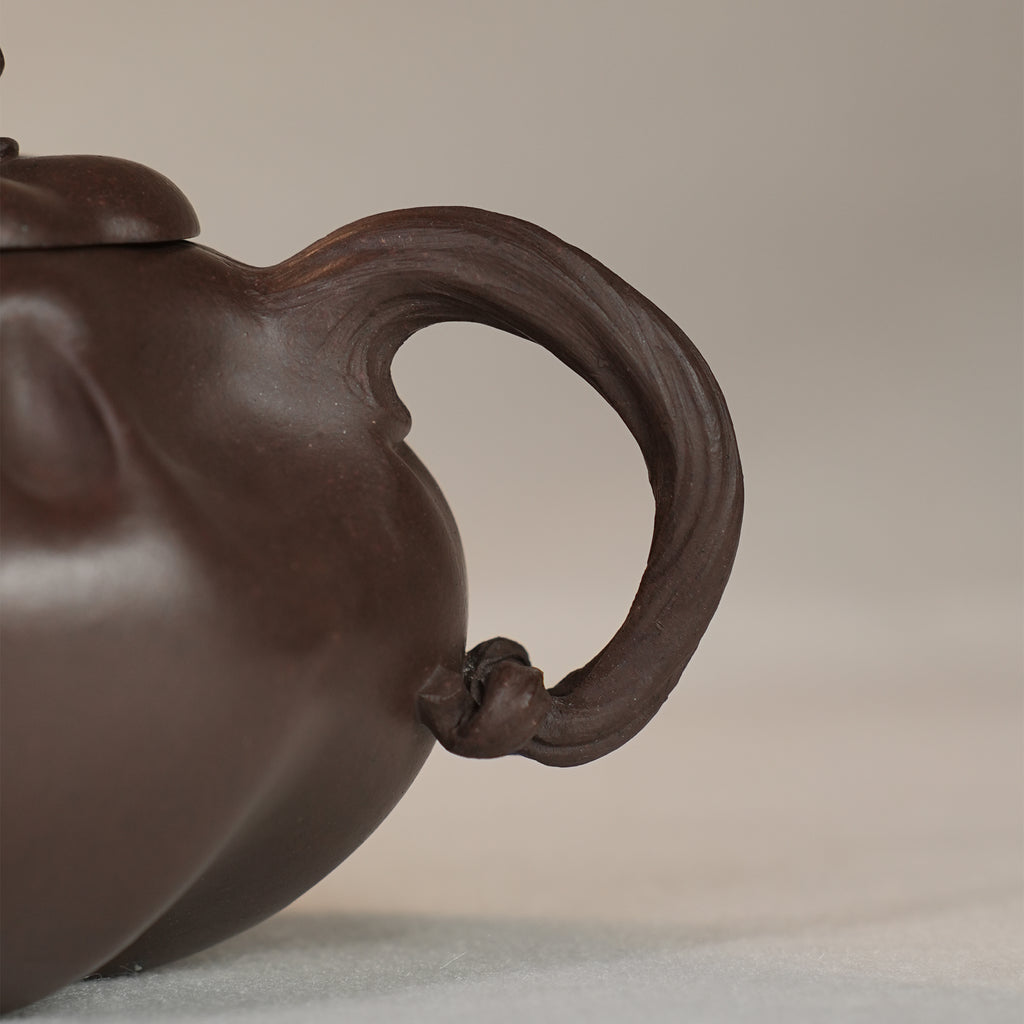 Huanglongshan Raw Zisha Cinnabar Clay Pumpkin Teapot 240cc Yixing Teapot