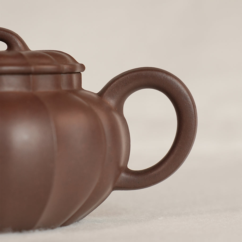 Zisha Clay Tuanling Ribbed Teapot 190cc Yixing Teapot