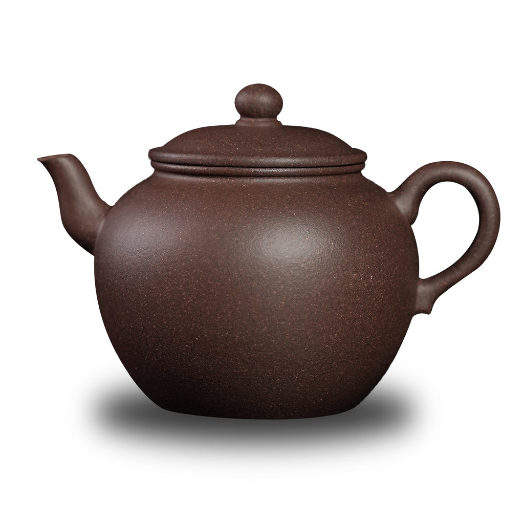 Qinghui Cinnabar Clay Wengxing Small Round Teapot 120cc Yixing Teapot