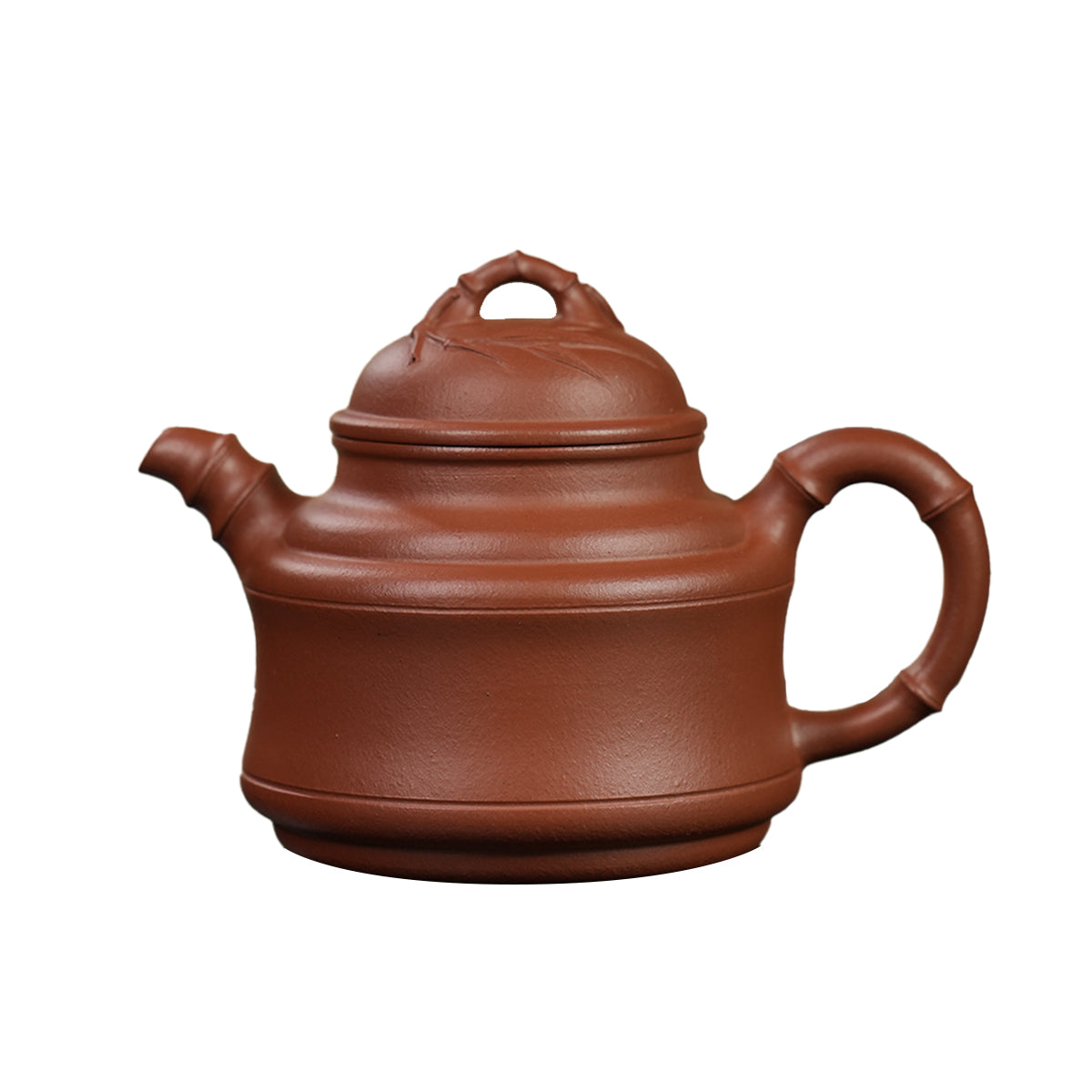 Cinnabar Clay Bamboo-Tripod Teapot  110cc Yixing Teapot