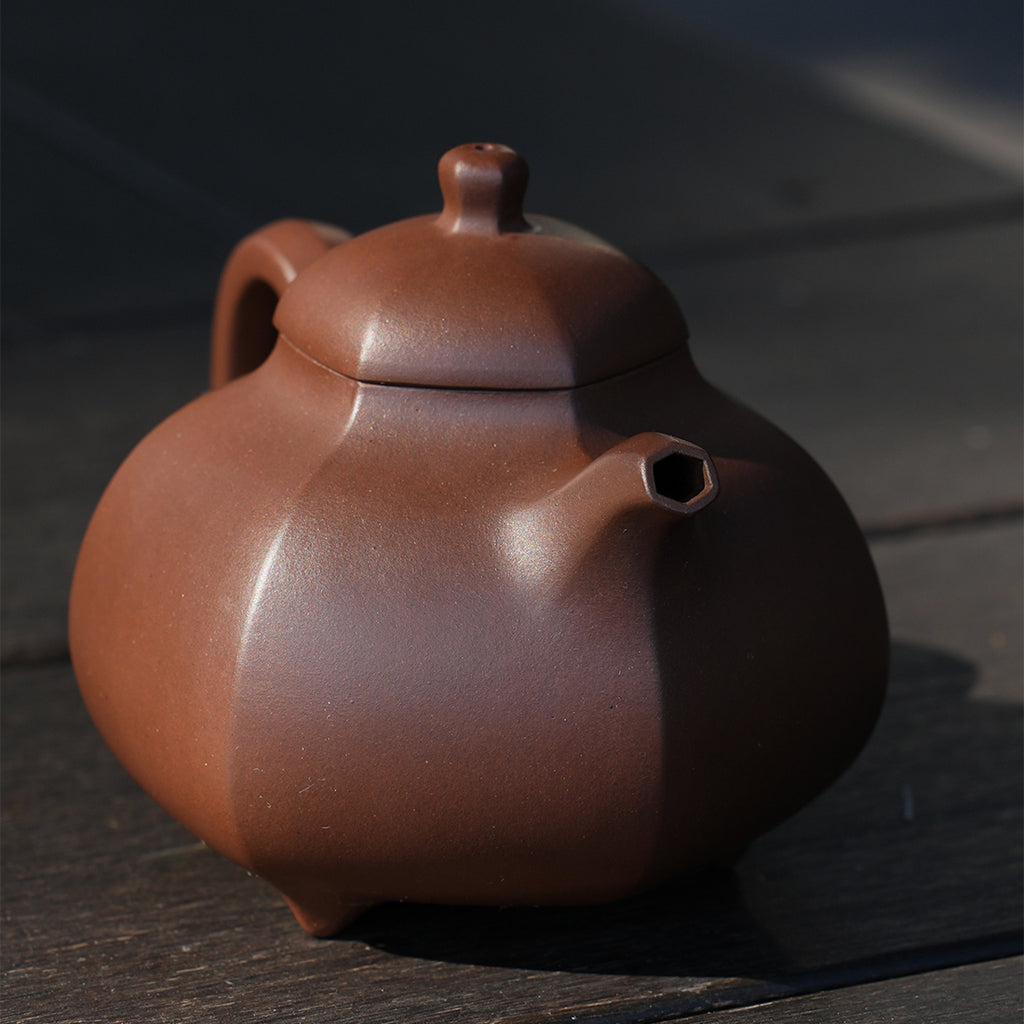 Cinnabar Clay Liufang Ruding Teapot 180cc Yixing Teapot