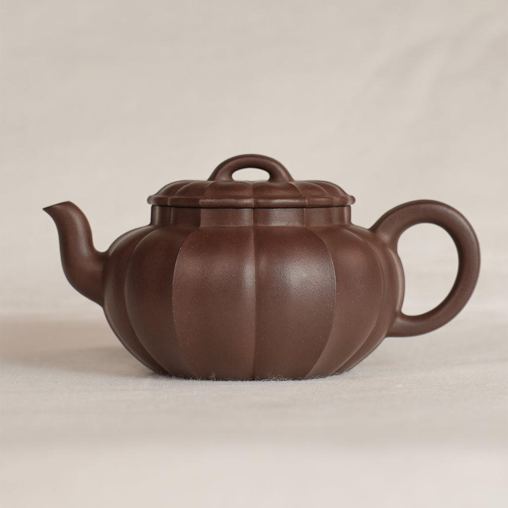 Zisha Clay Tuanling Ribbed Teapot 190cc Yixing Teapot