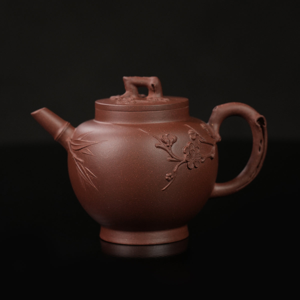 Cinnabar Clay Three Friends of Winter Teapot 160cc Yixing Teapot