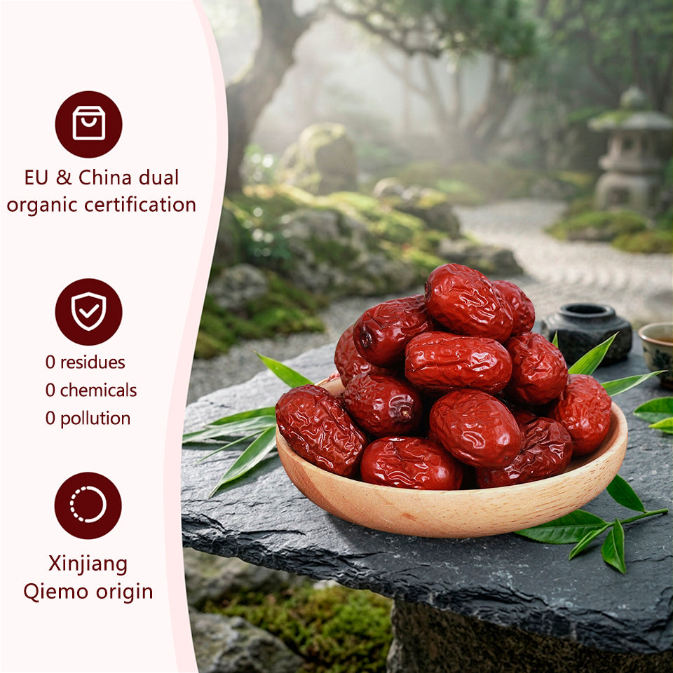 Tianbian Xiawan Super Organic Grey Jujube Xinjiang Red Jujube Big Jujube Nourishing Qi, Nourishing Blood, Strengthening Spleen, Nourishing Stomach, Boiling Congee, Soaking In Water, Food Materials,125g * 4 Bags