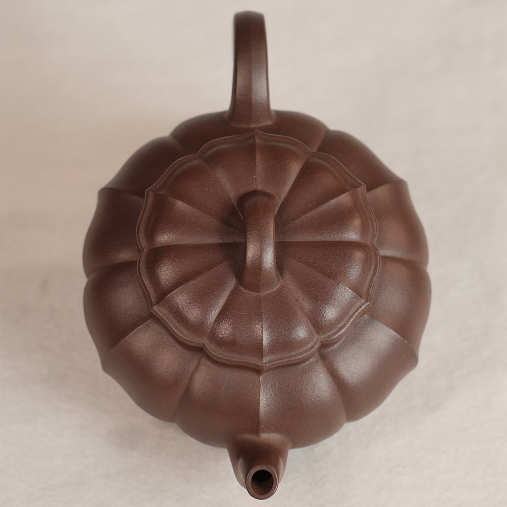 Zisha Clay Tuanling Ribbed Teapot 190cc Yixing Teapot