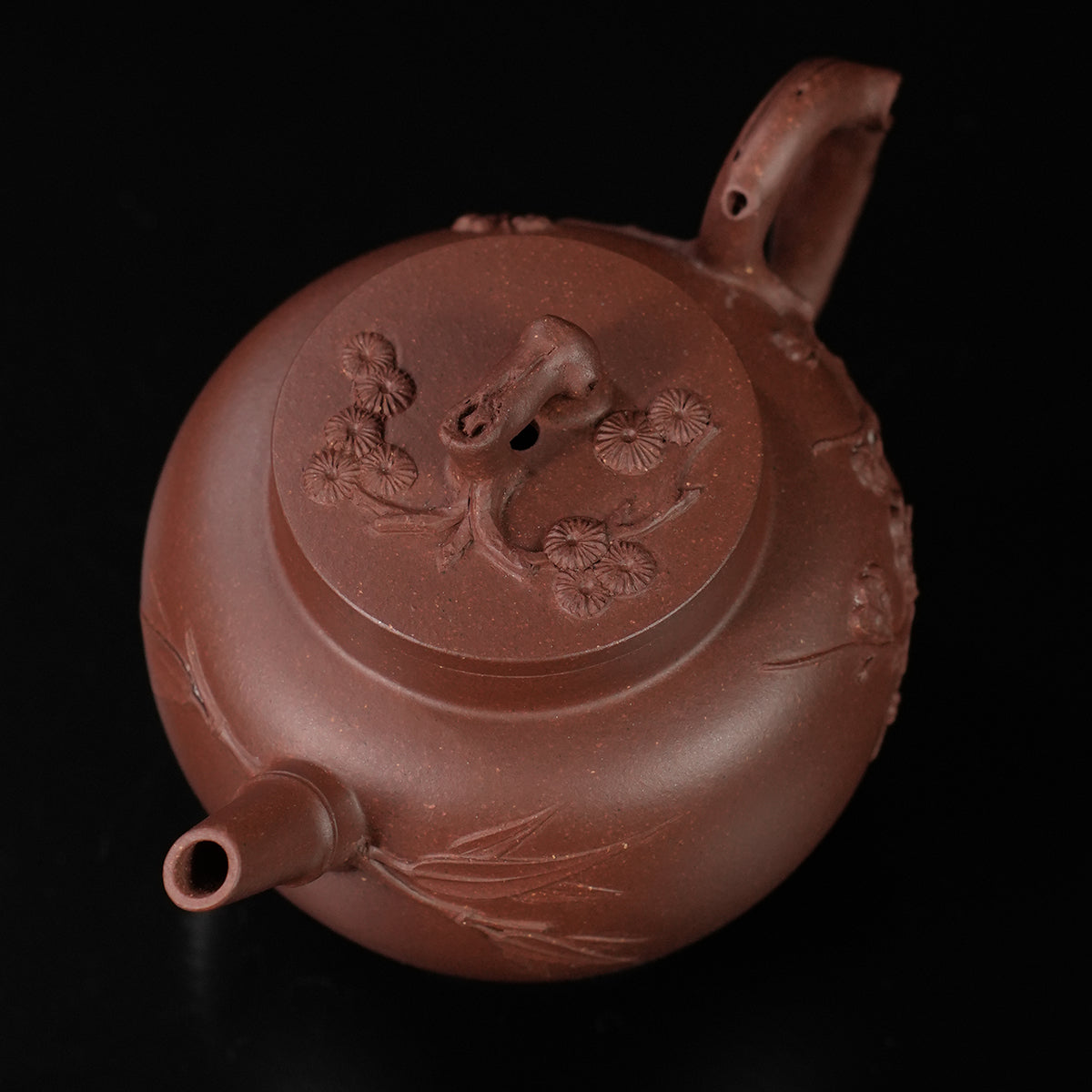 Cinnabar Clay Three Friends of Winter Teapot 160cc Yixing Teapot