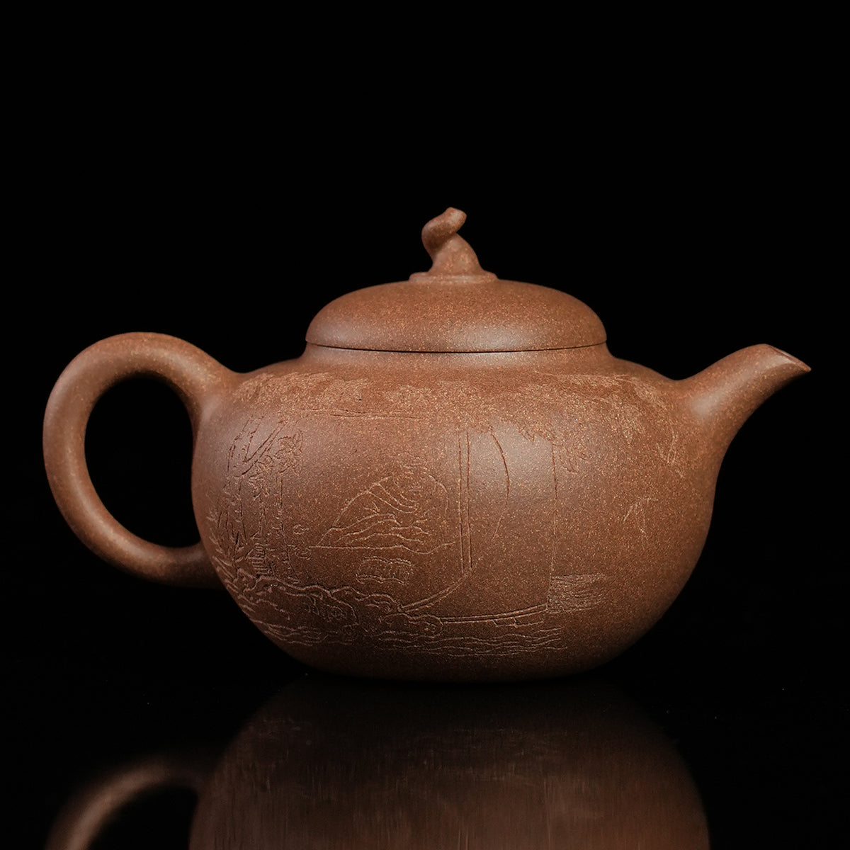 Laoduan Aged Duan Cinnabar Clay Qiegua Teapot 130cc Yixing Teapot