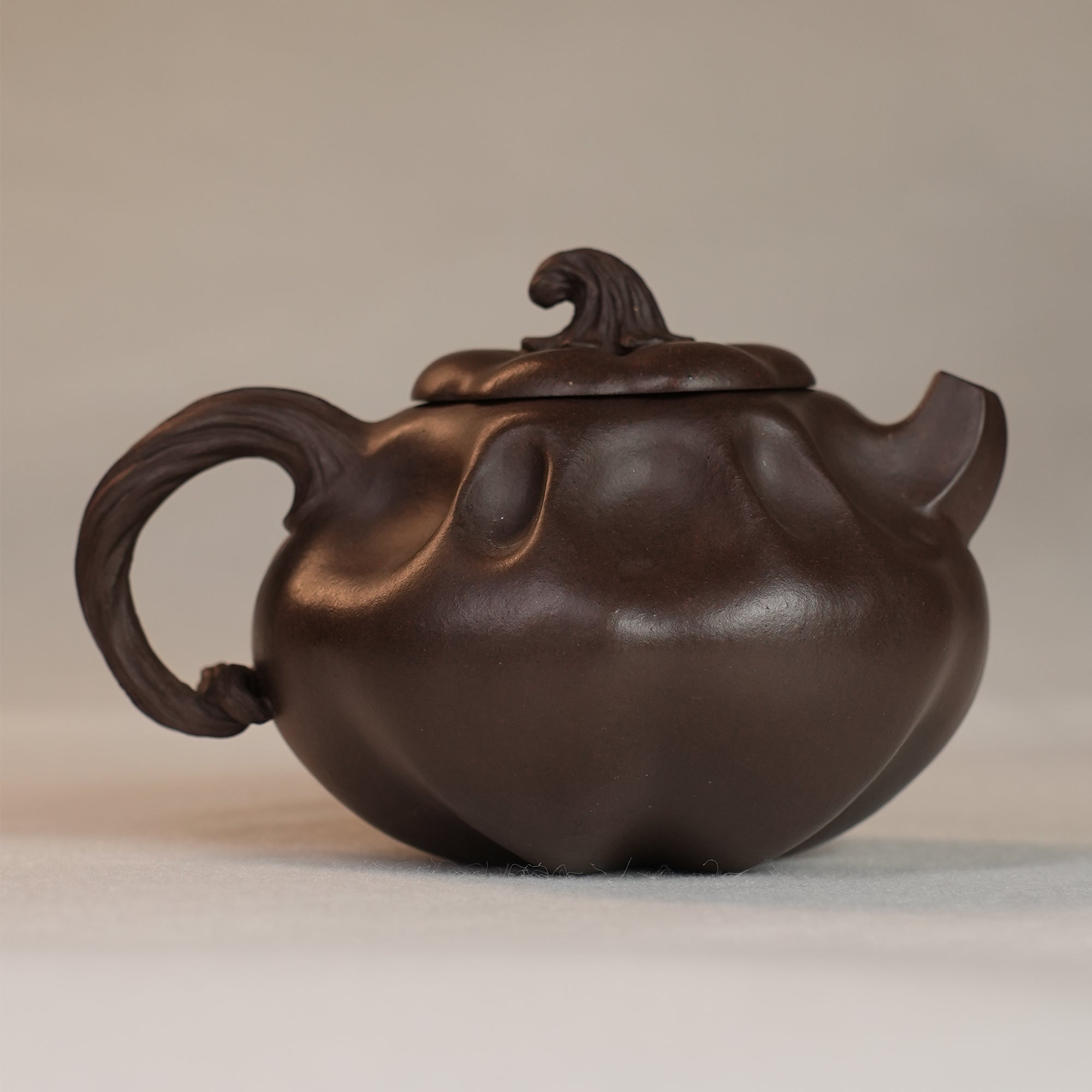 Huanglongshan Raw Zisha Cinnabar Clay Pumpkin Teapot 240cc Yixing Teapot