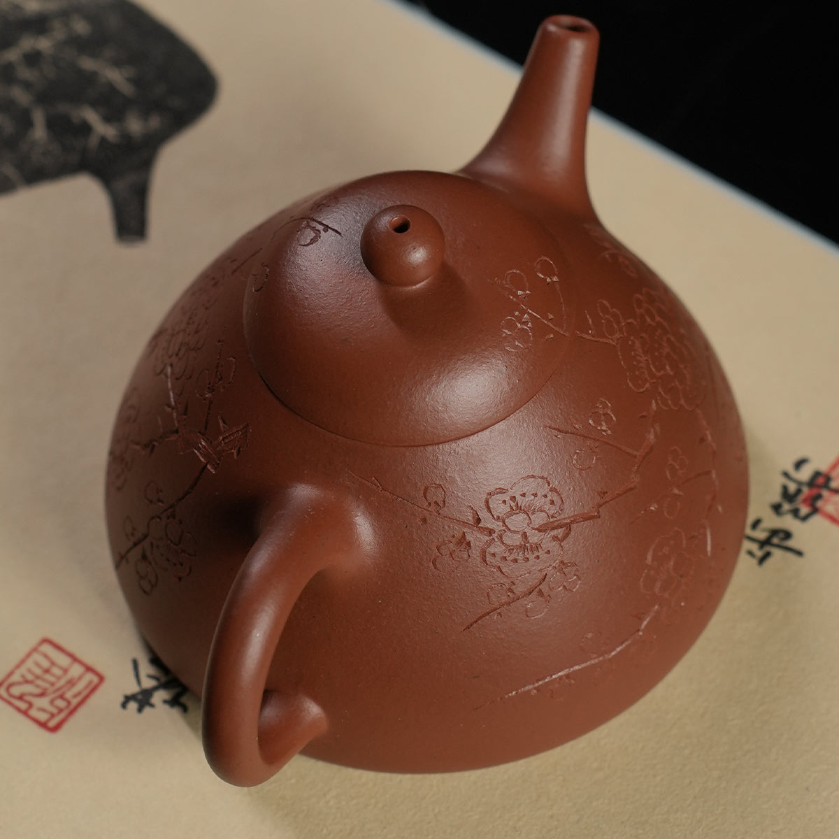 Cinnabar Clay Pagoda Cap Teapot 120cc Yixing Teapot