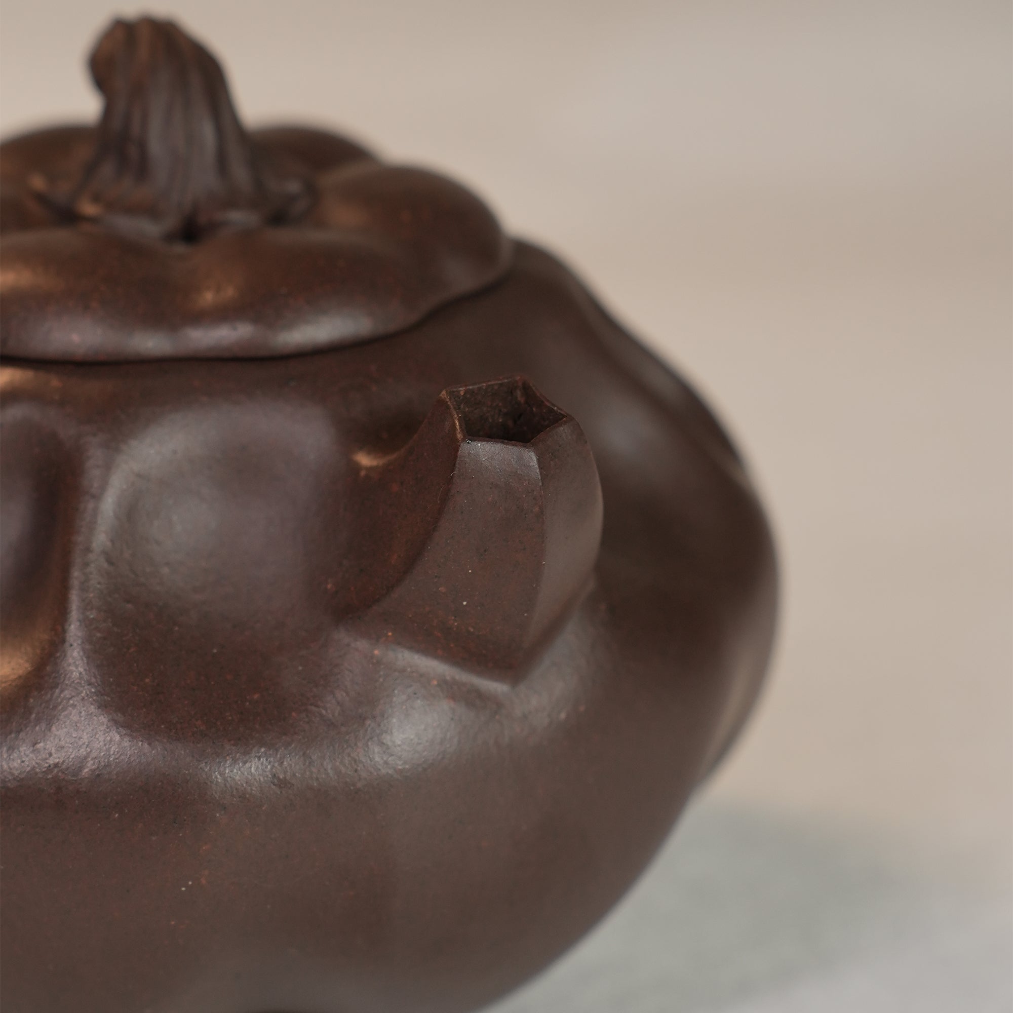 Huanglongshan Raw Zisha Cinnabar Clay Pumpkin Teapot 240cc Yixing Teapot