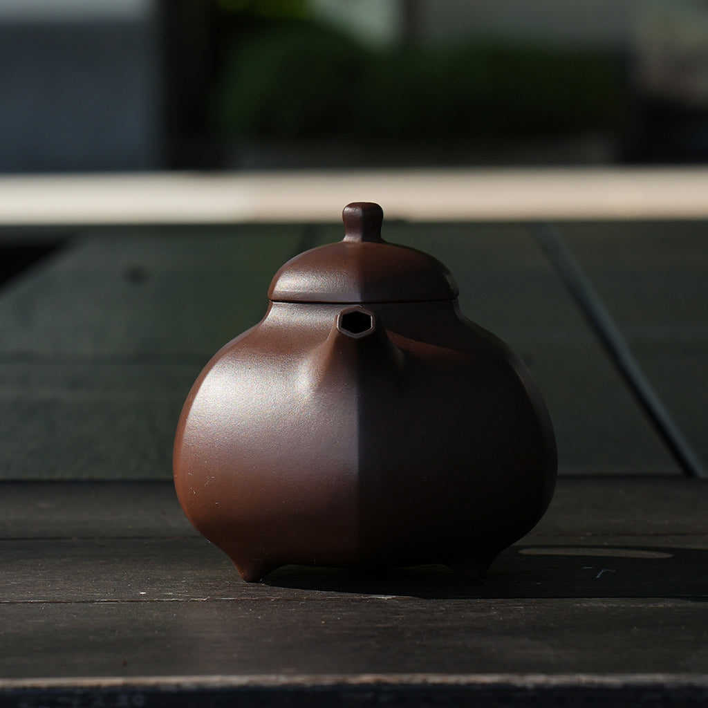 Cinnabar Clay Liufang Ruding Teapot 180cc Yixing Teapot