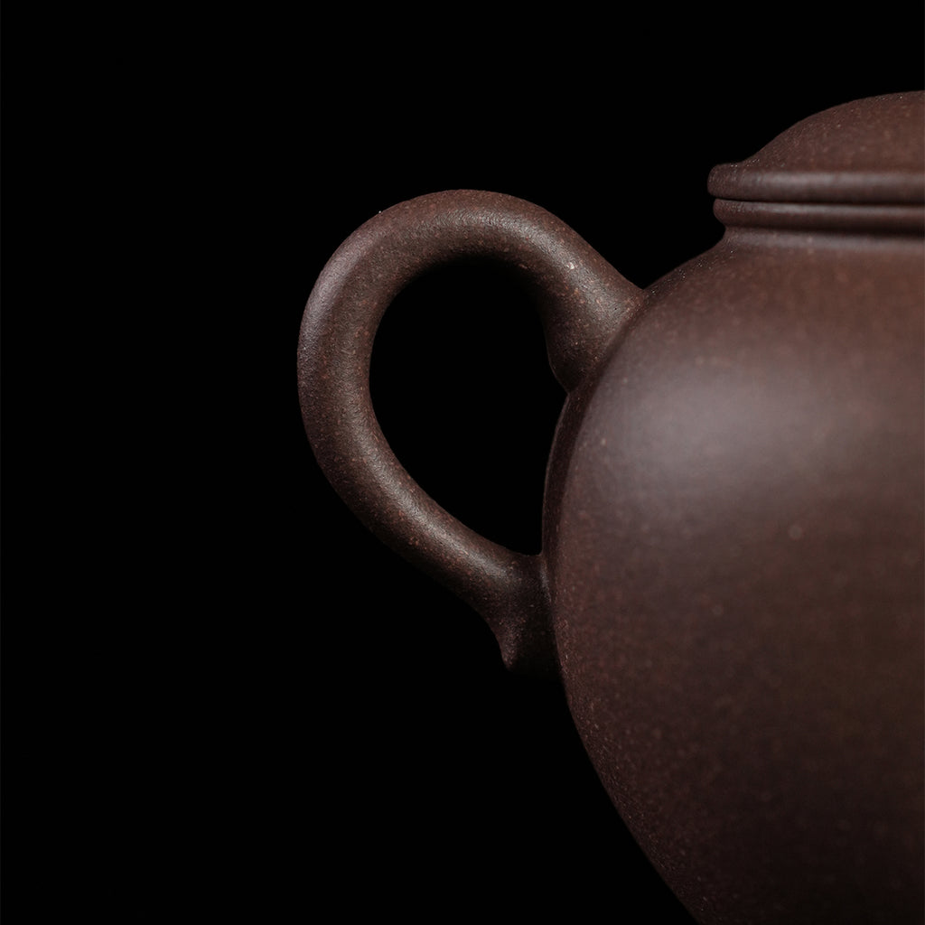 Qinghui Cinnabar Clay Wengxing Small Round Teapot 120cc Yixing Teapot